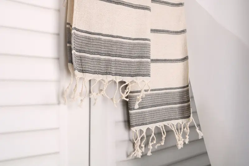 Düğün iyilikleri, özel Türk havlu, Sevgililer Günü Hediyesi, Yaz Hediyesi, Türk El Havlusu, 40x20 Keten Çizgili Havlu, Monogramlı El Havlusu - 8
