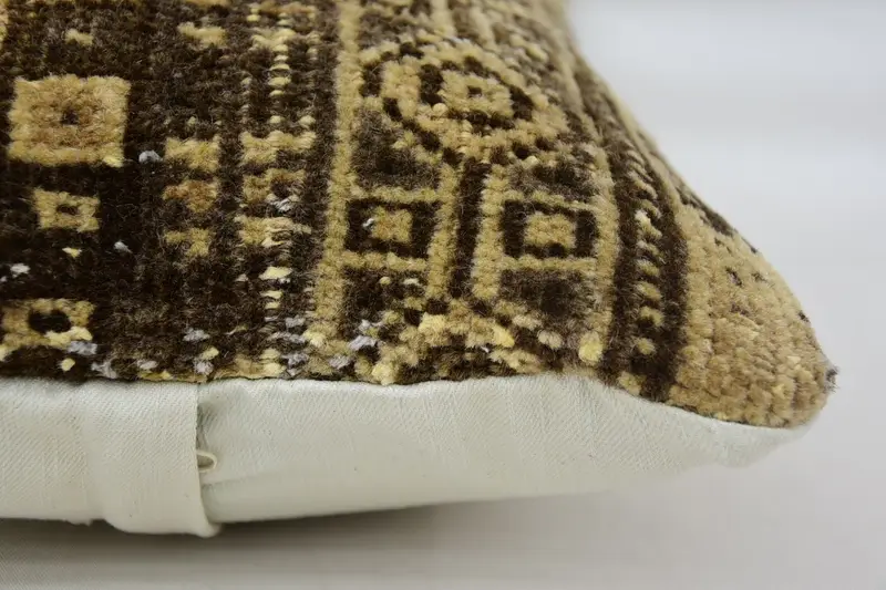 Boho Pillow Sham Cover, Kilim Cushion Sham, Cushion Cover, 12x20 Brown Cushion Case, Throw Kilim Pillow, Personalized Gift Pillow Pillow Sham - 5