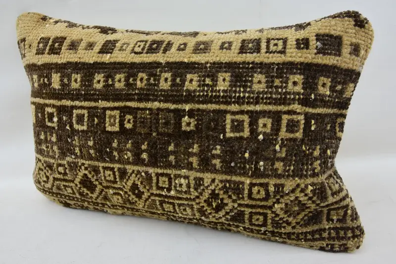Boho Pillow Sham Cover, Kilim Cushion Sham, Cushion Cover, 12x20 Brown Cushion Case, Throw Kilim Pillow, Personalized Gift Pillow Pillow Sham - 3
