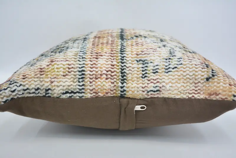 Turkish Bench Cushion Case, Turkish Pillow, 14x14 Beige Cushion Cover, Sofa Cushion Cover, Antique Pillows, Boho Pillow, Pillow Cover - 5