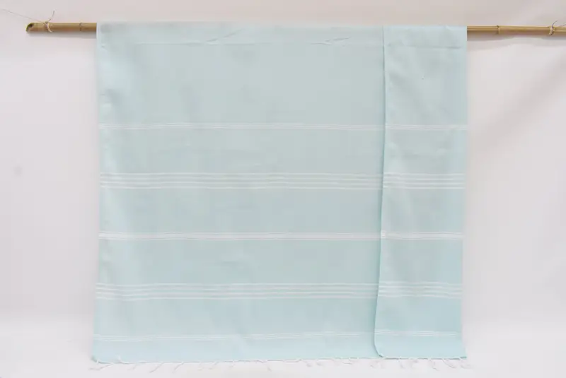Couch Blanket, 95x79 Mint Striped Throw, Turkish Throw Blanket