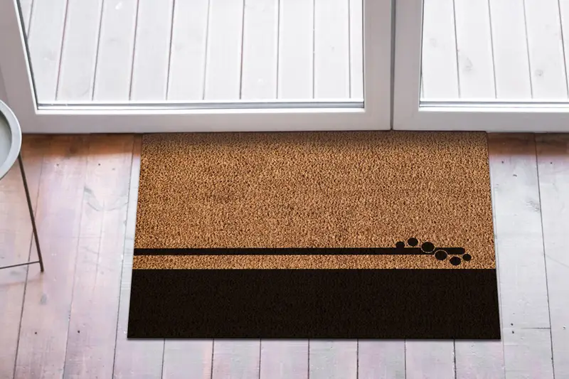 エレガントなプリントラグ：ご自宅の玄関マットのモダンな装飾。