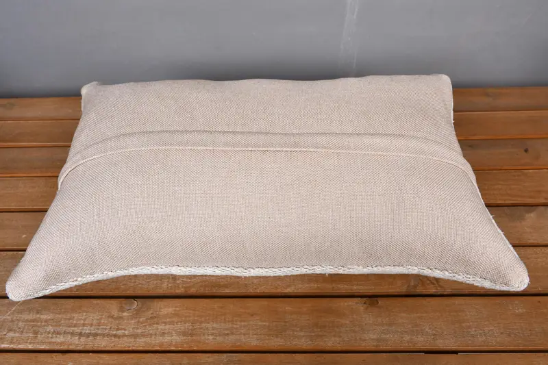 Ethnic Pillow Cover Cushion Cover, Kilim Cushion Sham, Handmade Kilim Cushion, Pillow Case, 12x20 Beige Pillow Cover, Boho Pillow Sham Cover - 5