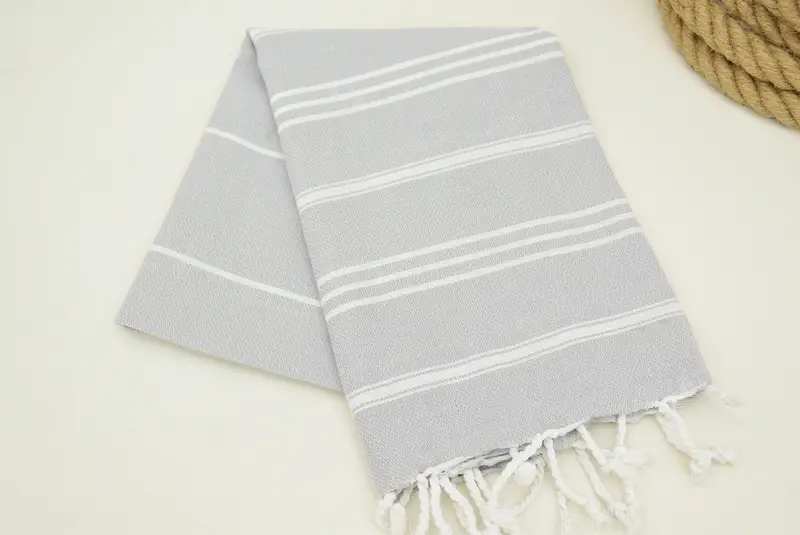 Turkish Tea Towel, 40x24 Cotton Striped Towel, Best Friend Christmas Gift, Turkish Hand Towel, Wedding Gift Kitchen Towel, Monogram Hand Towel - 3