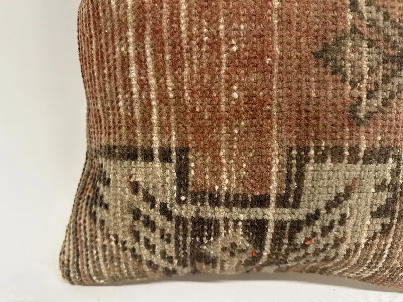 Kilim Pillow, Outdoor Pillow Cover, 12x12 Brown Pillow Sham, Antique Pillows, Turkish Kilim Pillow, Pillow Case, Meditation Cushion - 2
