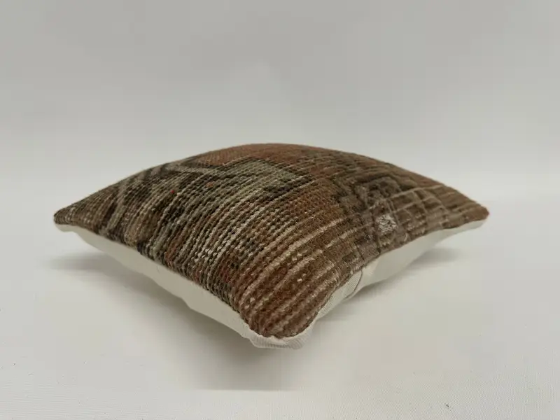 Kilim Pillow, Outdoor Pillow Cover, 12x12 Brown Pillow Sham, Antique Pillows, Turkish Kilim Pillow, Pillow Case, Meditation Cushion - 6