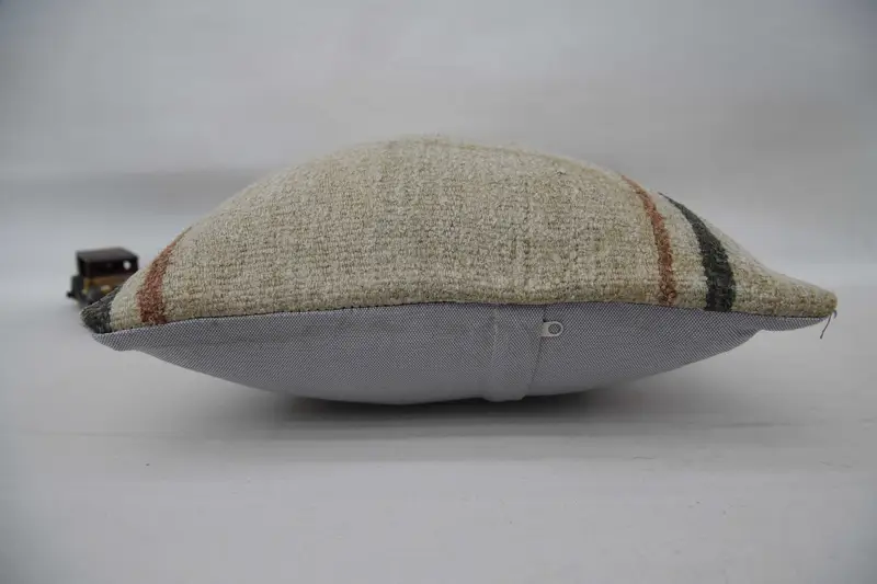 Vintage Pillow, Armchair Pillow Cover, Boho Pillow, Pillow Sham, Wholesale Pillow Case, Ethnical Kilim Rug Pillow, 16x24 Beige Cushion Case - 6