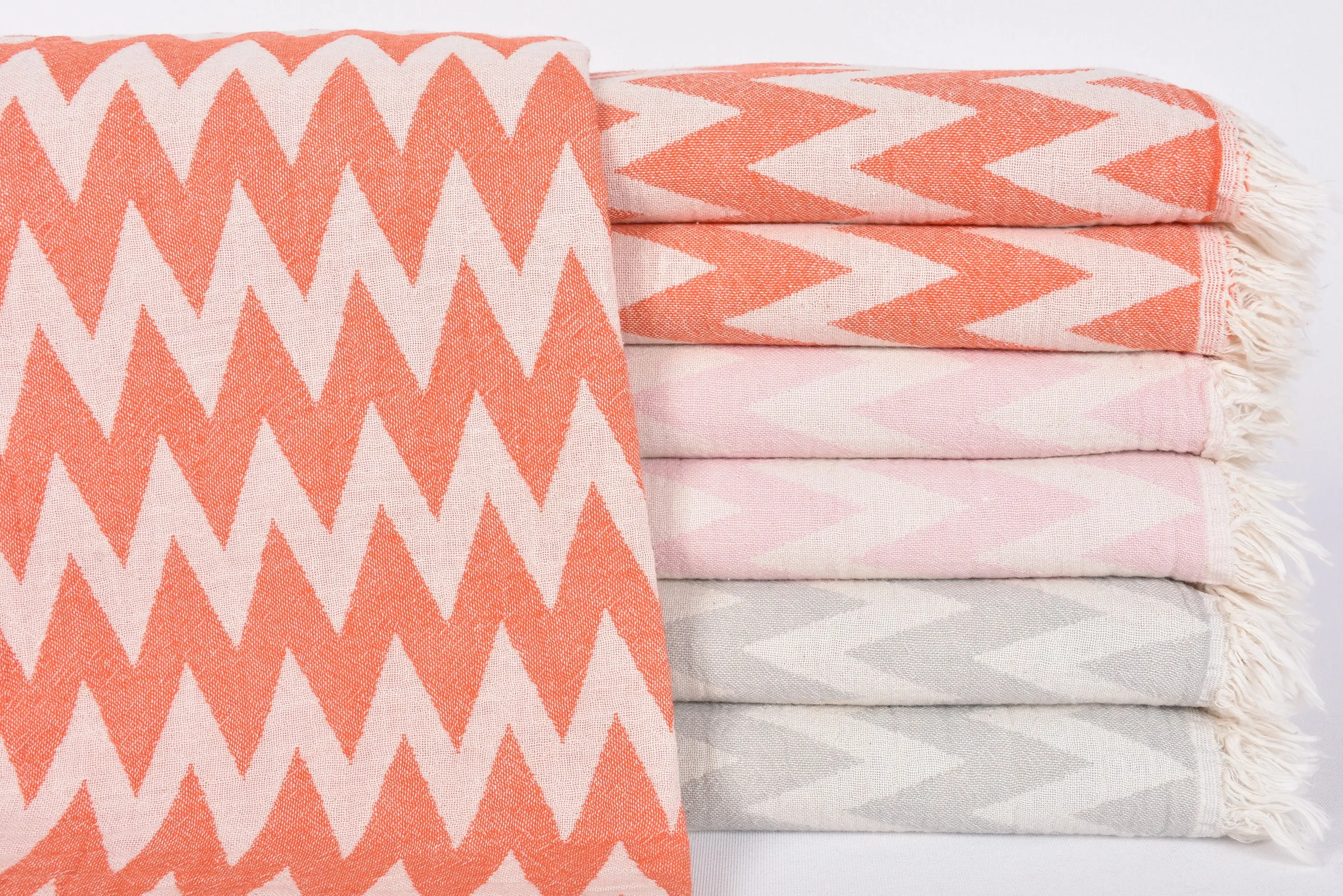 Bridal Shower Gray Chevron Organic Cotton Beach Towel, 63x34 Inches - 1