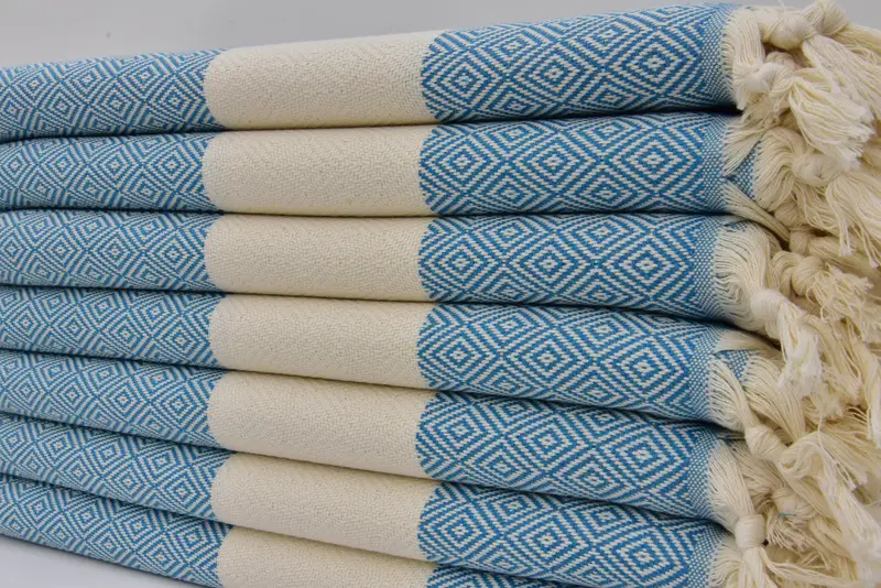 Travel Towel, Luxury towel, Quick-dry towel, Bridesmaid Gift Towel, 70x40 Cotton Diamond Towel, Handmade Gift, Handmade Turkish hammam towel - 5