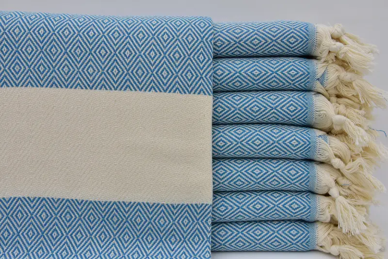 Travel Towel, Luxury towel, Quick-dry towel, Bridesmaid Gift Towel, 70x40 Cotton Diamond Towel, Handmade Gift, Handmade Turkish hammam towel - 1