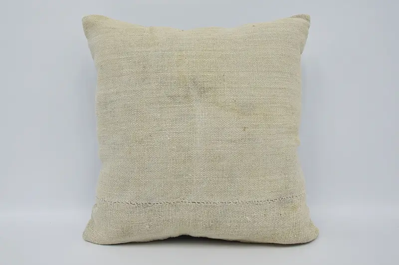 Turkish 18x18 inch Euro Sham, Beige Moroccan Plaid Pillow Sham - 1