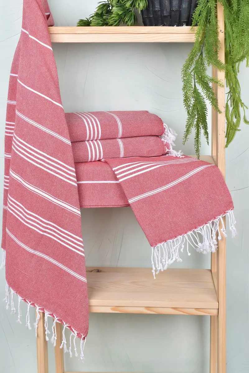 Custom Wedding Gift, Bachelor Gift, Organic towel, Handmade Turkish hammam towel, 70x40 Cotton Striped Towel, Housewarming Gift, Family Gift Basket - 6