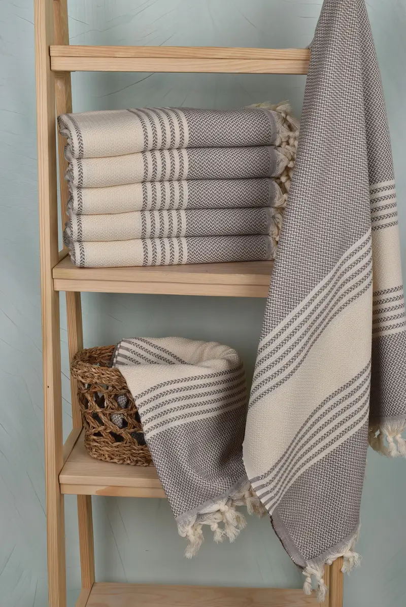 Turkish Bath Towel Set, Fouta towel, Wedding Towel, Best Friend Christmas Gift, 70x40 Cotton Striped Towel, Turkish bath towel, Bridal Shower Gift - 3