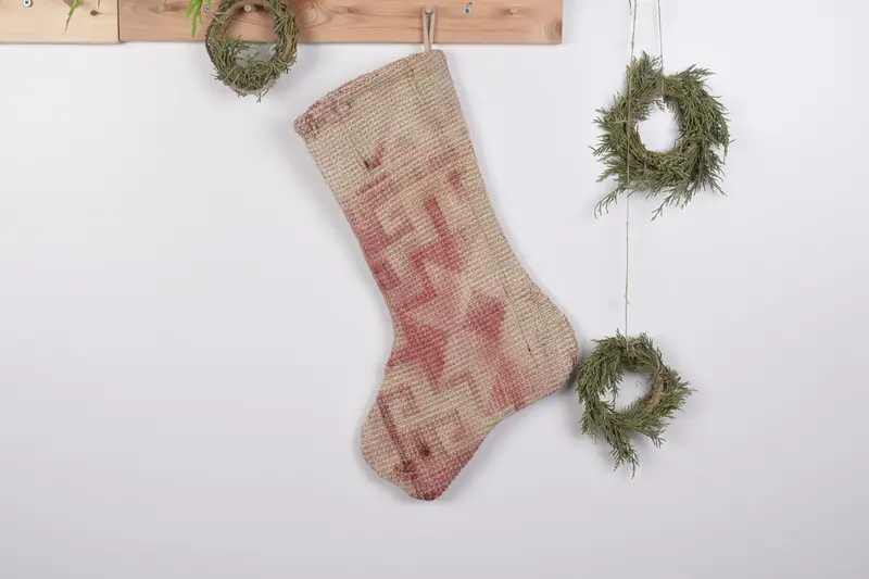 Calcetín festivo de adorno navideño de 19 pulgadas, acogedor encanto navideño