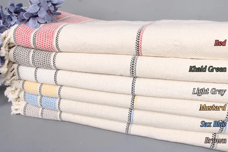 95x103 Linen Blanket, Striped, Monogram, Personalized, Rustic & Primitive