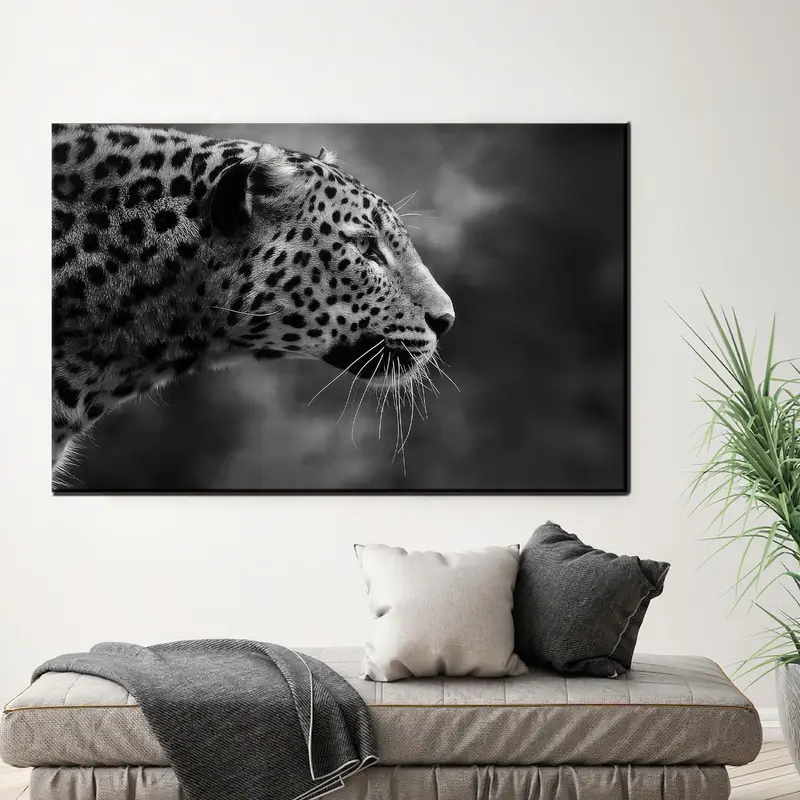 Elegant Black and White Wild Animal Canvas Print