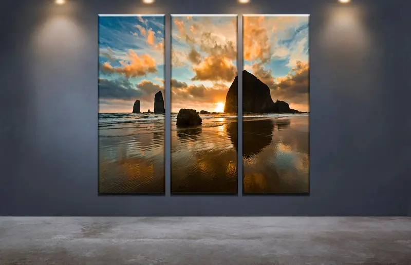 Cannon Beach Oregon Coast Haystack Rock, Cannon Beach, Sunset Wall Art, Canvas Print, Landscape Print, Oregon at Sunset, Pacific Ocean Coast - 3
