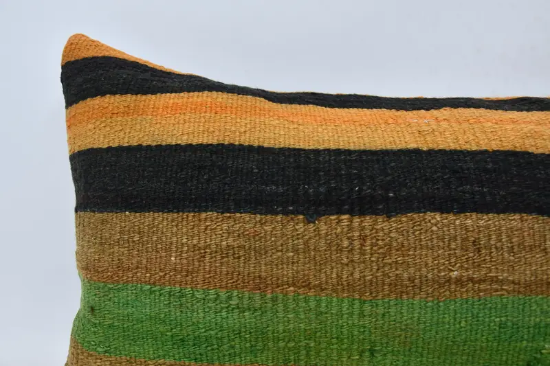 Vintage Pillow, Customized Pillow Case, Pillow for Sofa, 16x36 Green Pillow Sham, Custom Pillow Sham, Cushion, Throw Kilim Pillow - 2