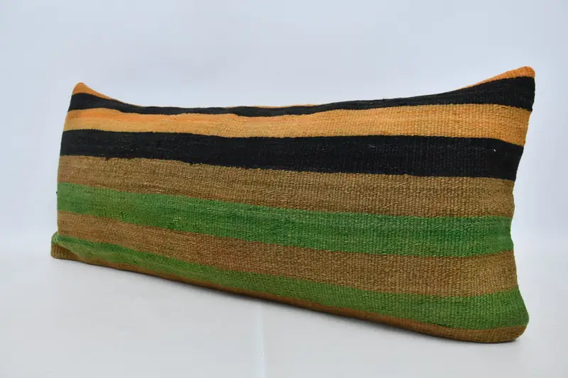 Vintage Pillow, Customized Pillow Case, Pillow for Sofa, 16x36 Green Pillow Sham, Custom Pillow Sham, Cushion, Throw Kilim Pillow - 4