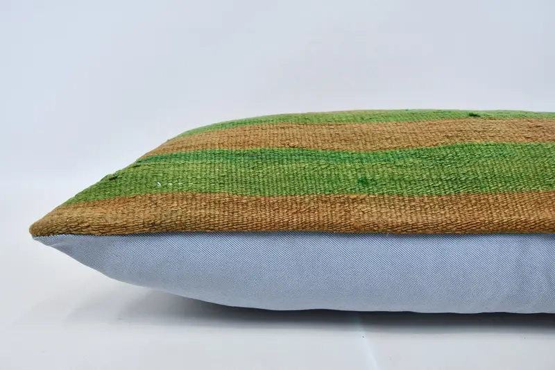 Vintage Pillow, Customized Pillow Case, Pillow for Sofa, 16x36 Green Pillow Sham, Custom Pillow Sham, Cushion, Throw Kilim Pillow - 5