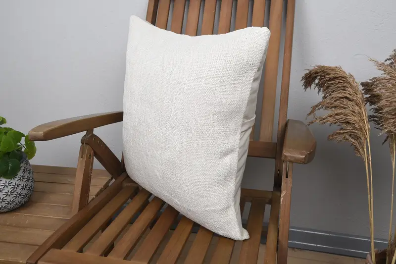 Pillow Sham, Boho Pillow Sham Cover, Antique Pillows, Luxury Pillow Case, Interior Designer Pillow, 20x20 Beige Pillow Cover - 3