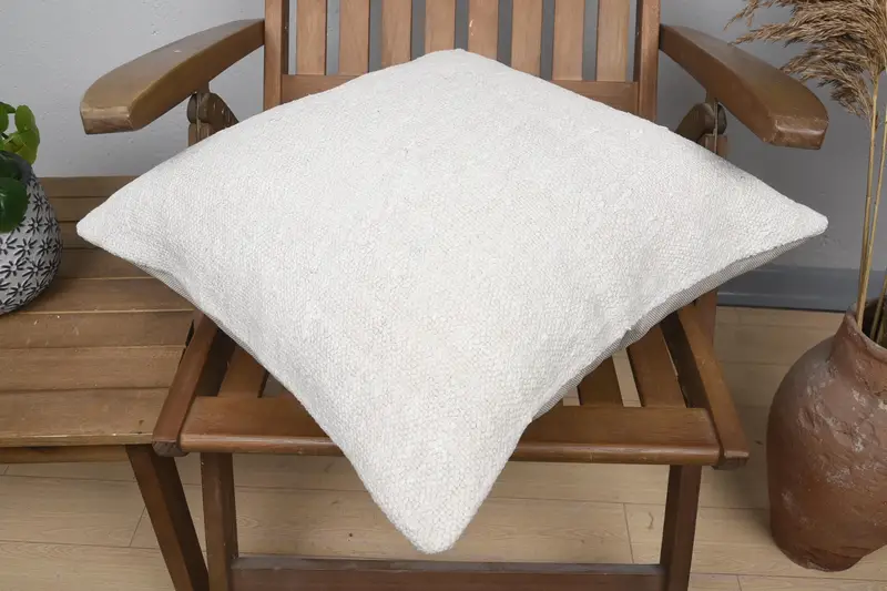 Pillow Sham, Boho Pillow Sham Cover, Antique Pillows, Luxury Pillow Case, Interior Designer Pillow, 20x20 Beige Pillow Cover - 4