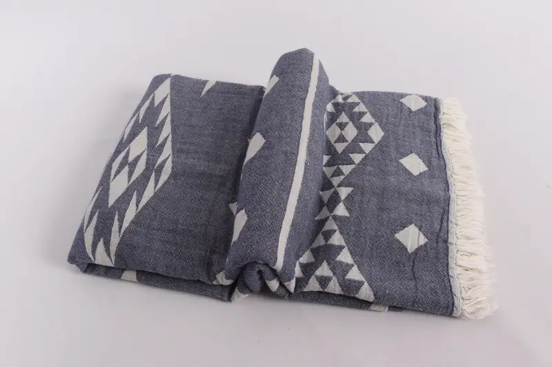 Turkish Bedcover, Personalized Blanket, 70x60 Cotton Geometric Towel, Monogram Beach Blanket, Summer Gift, Decorative Blanket, Wedding Favors - 6