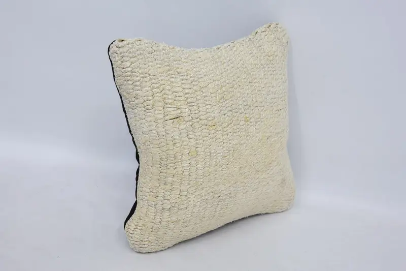 Office Chair Pillow Sham, Interior Designer Pillow, Boho Pillow, 12x12 White Pillow Case, Cushion, Garden Pillow Cover, Kilim Pillow Cover - 3