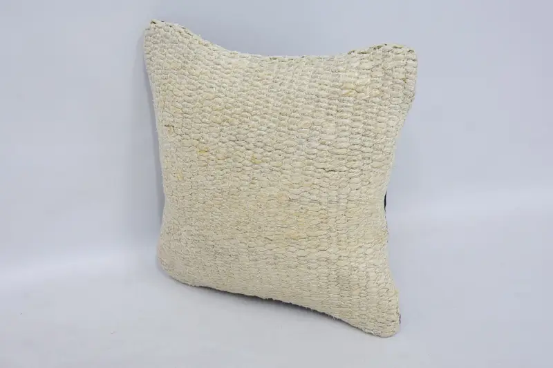 Office Chair Pillow Sham, Interior Designer Pillow, Boho Pillow, 12x12 White Pillow Case, Cushion, Garden Pillow Cover, Kilim Pillow Cover - 4