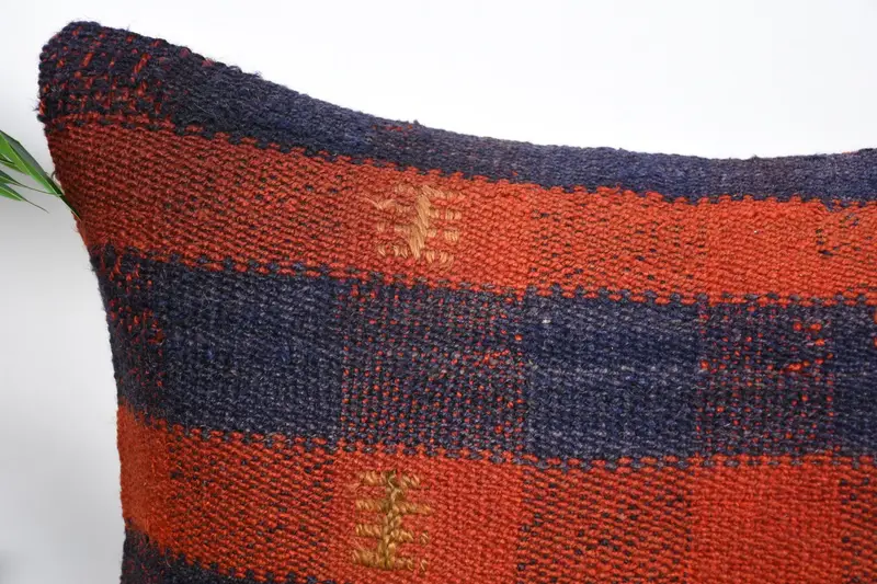 Office Chair Cushion, Gift Pillow, Yoga Pillow Cover, Kilim Cushion Sham, Neutral Pillow Case, Pillow Cover, Kilim Pillow, 20x20 Orange Cushion Case - 2