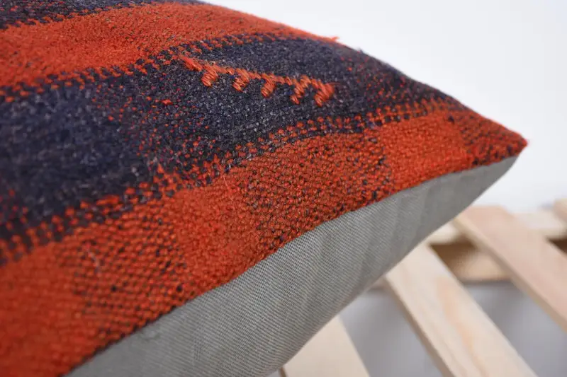 Office Chair Cushion, Gift Pillow, Yoga Pillow Cover, Kilim Cushion Sham, Neutral Pillow Case, Pillow Cover, Kilim Pillow, 20x20 Orange Cushion Case - 7