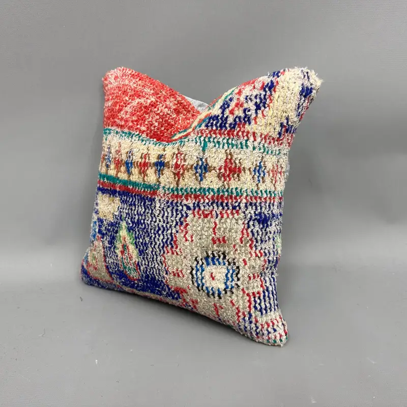 Decorative Pillow Case, Boho Chic Cushion Cover, Pillow for Couch, Antique Pillows, 12x12 Red Pillow, Pillow Case, Pillow for Sofa - 3