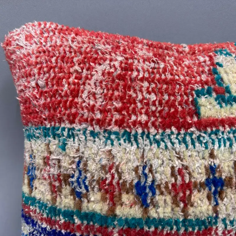 Decorative Pillow Case, Boho Chic Cushion Cover, Pillow for Couch, Antique Pillows, 12x12 Red Pillow, Pillow Case, Pillow for Sofa - 5
