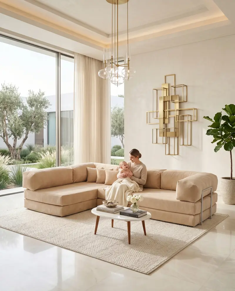 Modern Home Couch, Cozy Living Couch, Minimal Decor Sofa, Velvet Sofa, Modern Decor Couch, Chill Room Sofa, Comfort Lounge Sofa, Low Lounge Sofa, product image
