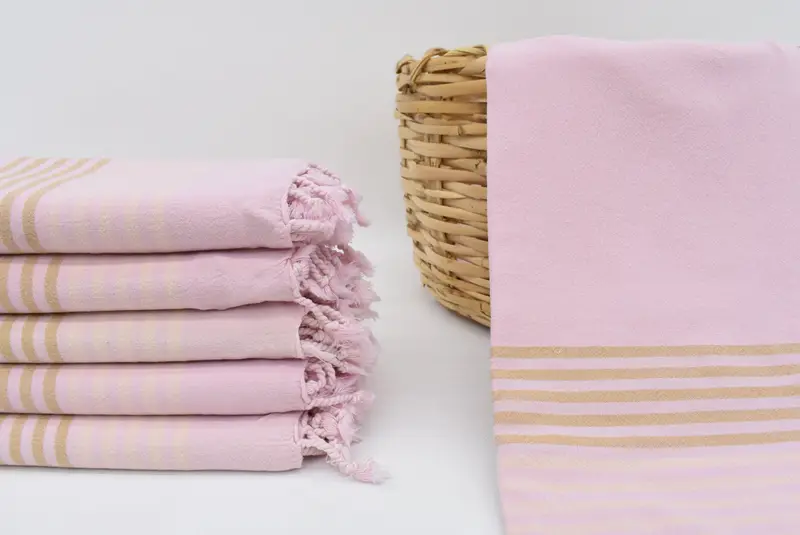 Beach Towel Pink Stonewashed 67x36 Inches, Turkish Cotton, Bridesmaid Gift
