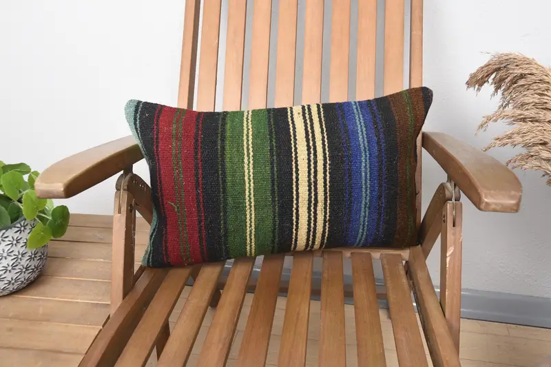 Pillow for Sofa, Rustic Pillow Cover, Pillow Sham, Interior Designer Pillow, Authentic Cushion, Turkish Pillow, Floor Pillow, 12x20 Red Pillow Cover - 1