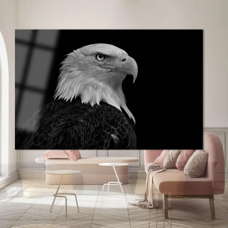 Zarif Görkemli Kel Kartal Çatı Kanvas Tablo Baskı - Premium Dekor