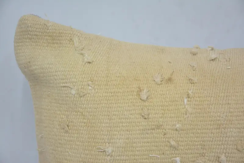 Kilim Pillow, Handmade Kilim Cushion, Boho Pillow Sham Cover, Cushion Cover, Traditional Cushion Cover, 12x20 Beige Pillow Sham - 2