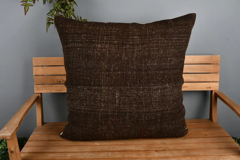 Cushion, Vintage Kilim Pillow, Kilim Cushion Sham, 32x32 Brown Cushion Case, Lounge Throw Pillow, Accent Throw Pillow Cover, Kilim Pillow Cover - 6
