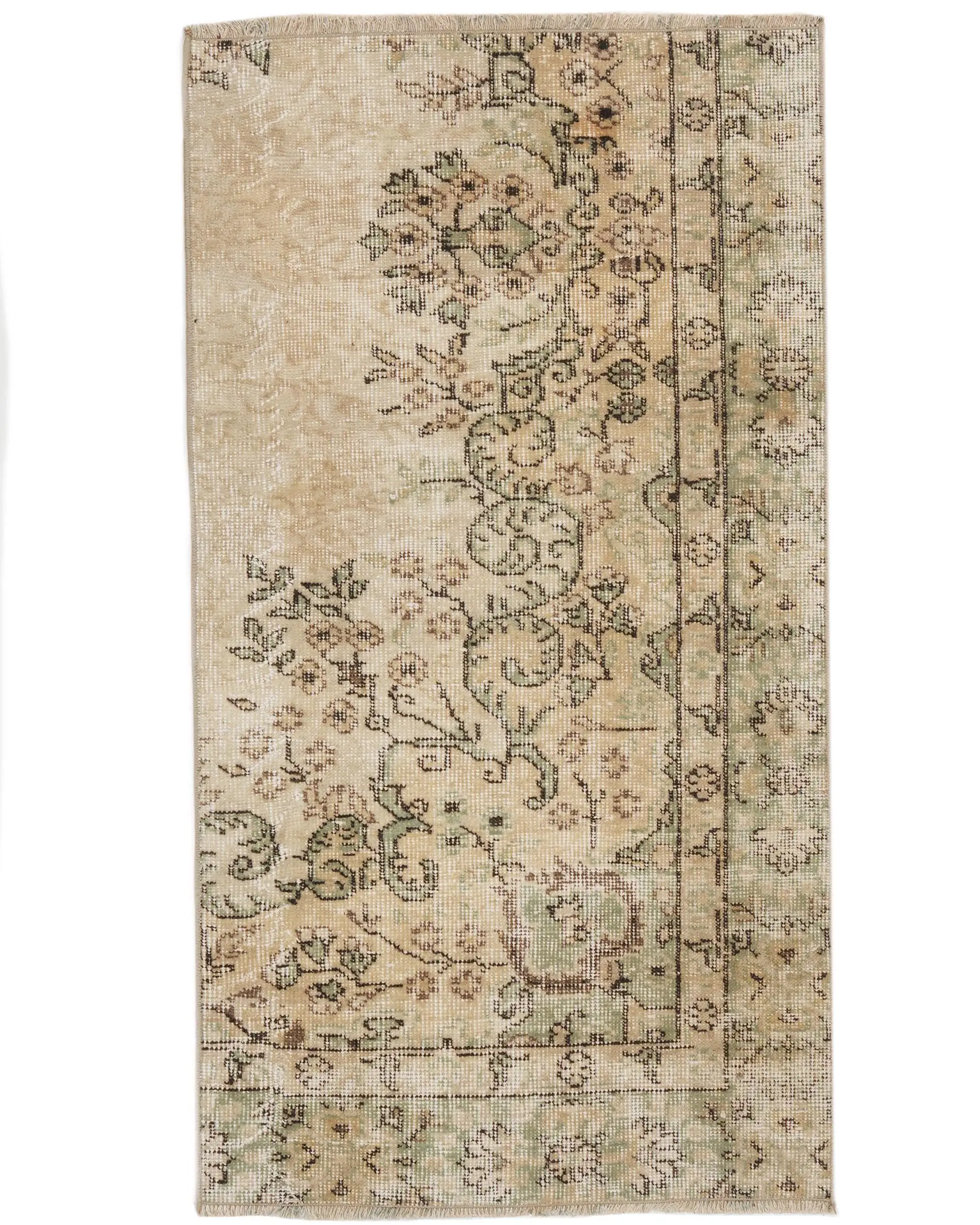 2.1x3.9 ft Rug, Turkish Vintage Rug, Brown Wool Rug - 1