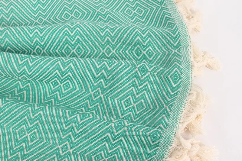 Turkish Blanket, Tablecloth, Shower Curtain, 92x80 Cotton Diamond Towel, Wedding Favors, Monogram Beach Blanket, Decorative Bedspread, Handmade Gift - 8