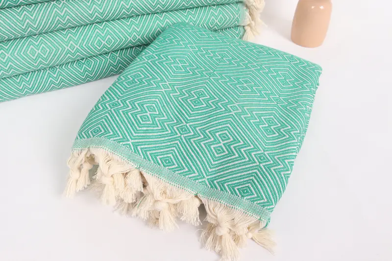 Turkish Blanket, Tablecloth, Shower Curtain, 92x80 Cotton Diamond Towel, Wedding Favors, Monogram Beach Blanket, Decorative Bedspread, Handmade Gift - 5