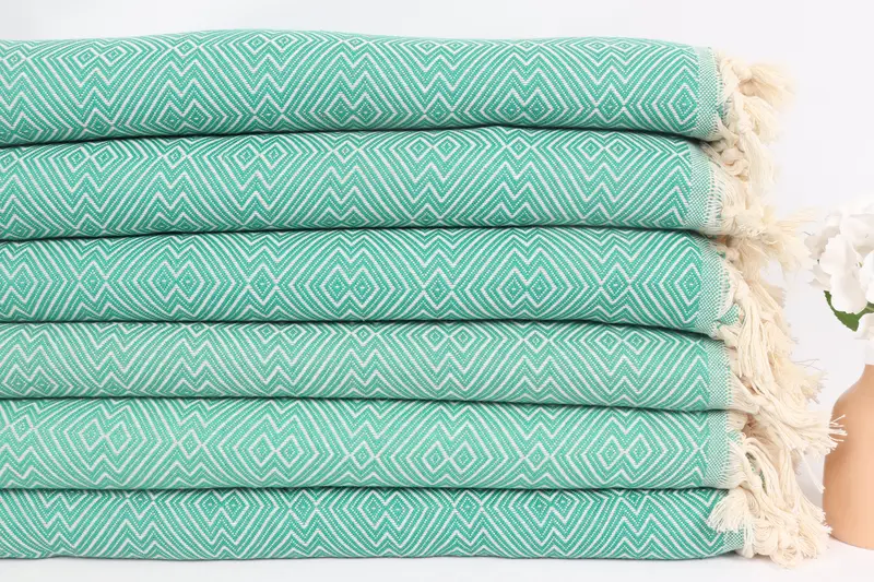 Turkish Blanket, Tablecloth, Shower Curtain, 92x80 Cotton Diamond Towel, Wedding Favors, Monogram Beach Blanket, Decorative Bedspread, Handmade Gift - 3