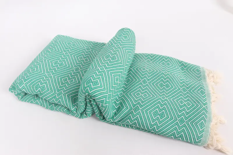 Turkish Blanket, Tablecloth, Shower Curtain, 92x80 Cotton Diamond Towel, Wedding Favors, Monogram Beach Blanket, Decorative Bedspread, Handmade Gift - 6