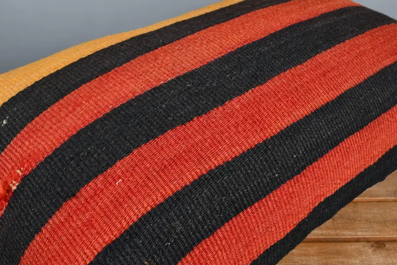 Ikat Pillow Sham, Bed Cushion, Interior Designer Pillow, Cushion Cover, Christmas Pillow Case, Gift Pillow, Vintage Pillow, 16x24 Orange Pillow Sham - 3