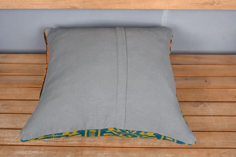 Handmade Pillow Cover, Cushion, Vintage Kilim Pillow, Kilim Pillow Cover, 20x20 Orange Pillow Cover, Luxury Pillow Sham, Pillow for Sofa - 5