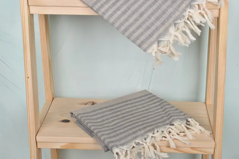 Sand-resistant towel, 70x40 Cotton Striped Towel, Summer Gift, Bridesmaid Gift, Organic cotton peshtemal for spa and beach, Bridal Shower Favor - 5