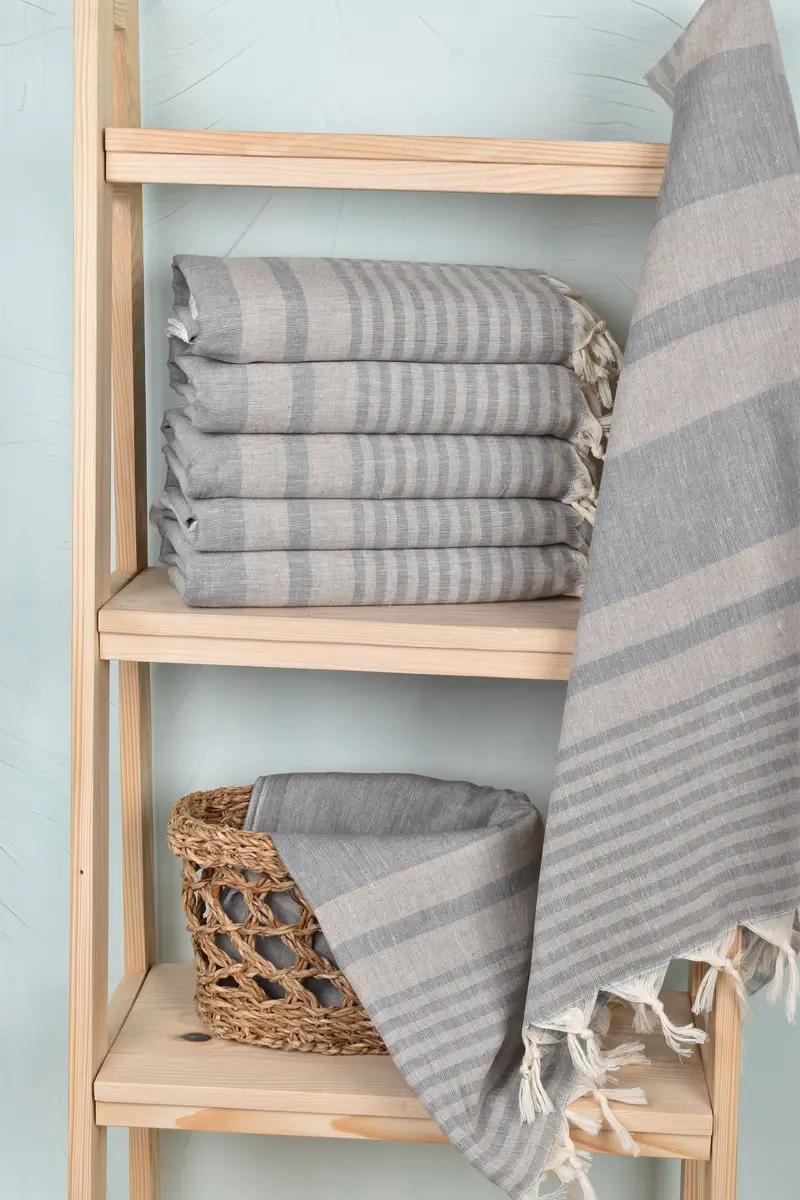 Sand-resistant towel, 70x40 Cotton Striped Towel, Summer Gift, Bridesmaid Gift, Organic cotton peshtemal for spa and beach, Bridal Shower Favor - 3