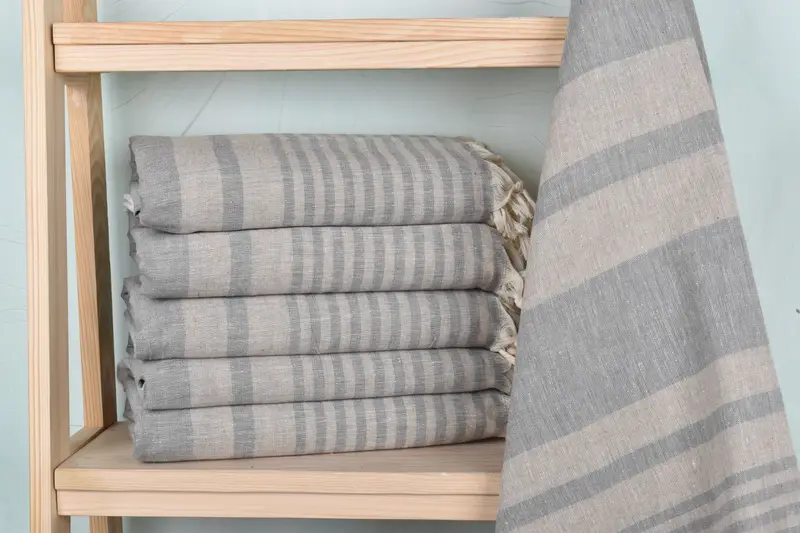 Sand-resistant towel, 70x40 Cotton Striped Towel, Summer Gift, Bridesmaid Gift, Organic cotton peshtemal for spa and beach, Bridal Shower Favor - 2