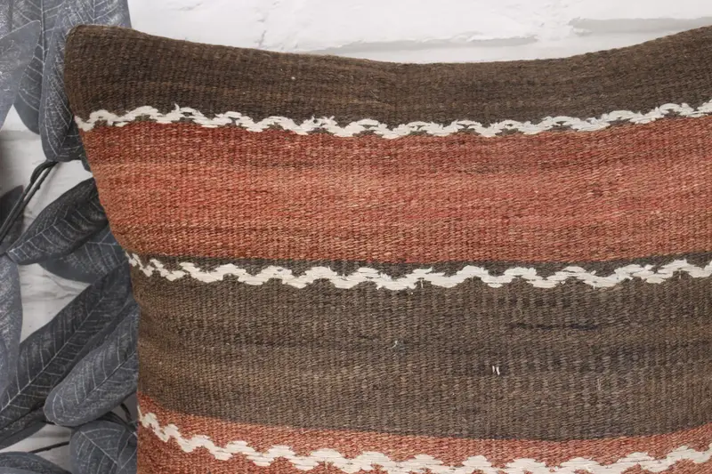18x18 Brown Pillow Sham, Cushion Cover, Vintage Kilim Pillow, Kilim Pillow, Decorative Throw Pillow Case, Throw Kilim Pillow, Accent Pillow Sham - 2